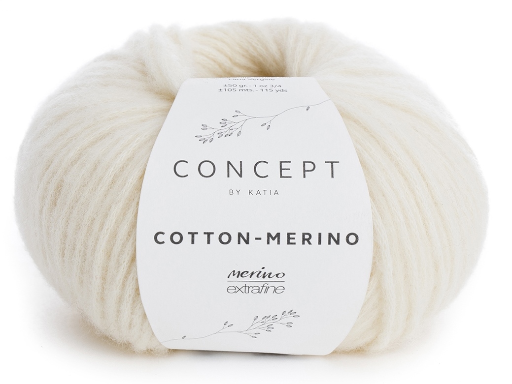 Concept by Katia Cotton-Merino, 50g-Knäuel (Baumwollgarn mit Merinowolle)