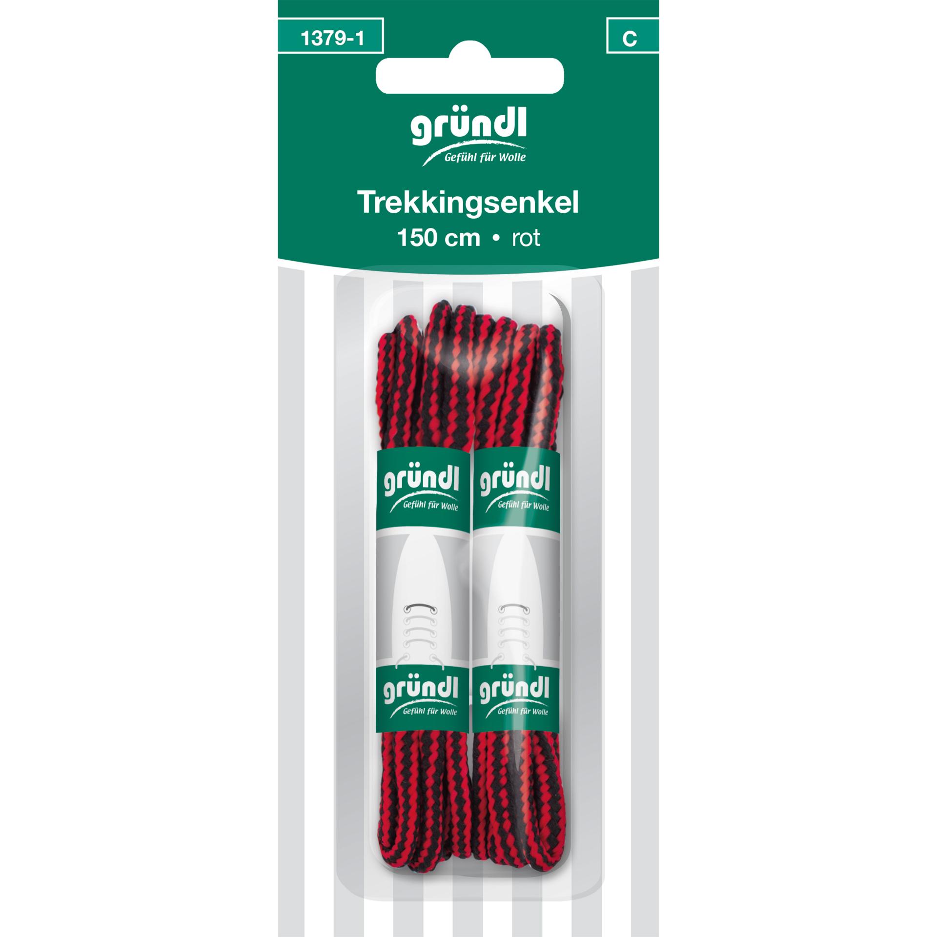 Gründl Trekkingsenkel, 150 cm,  rot , 1 Paar (Art. 1379-1)