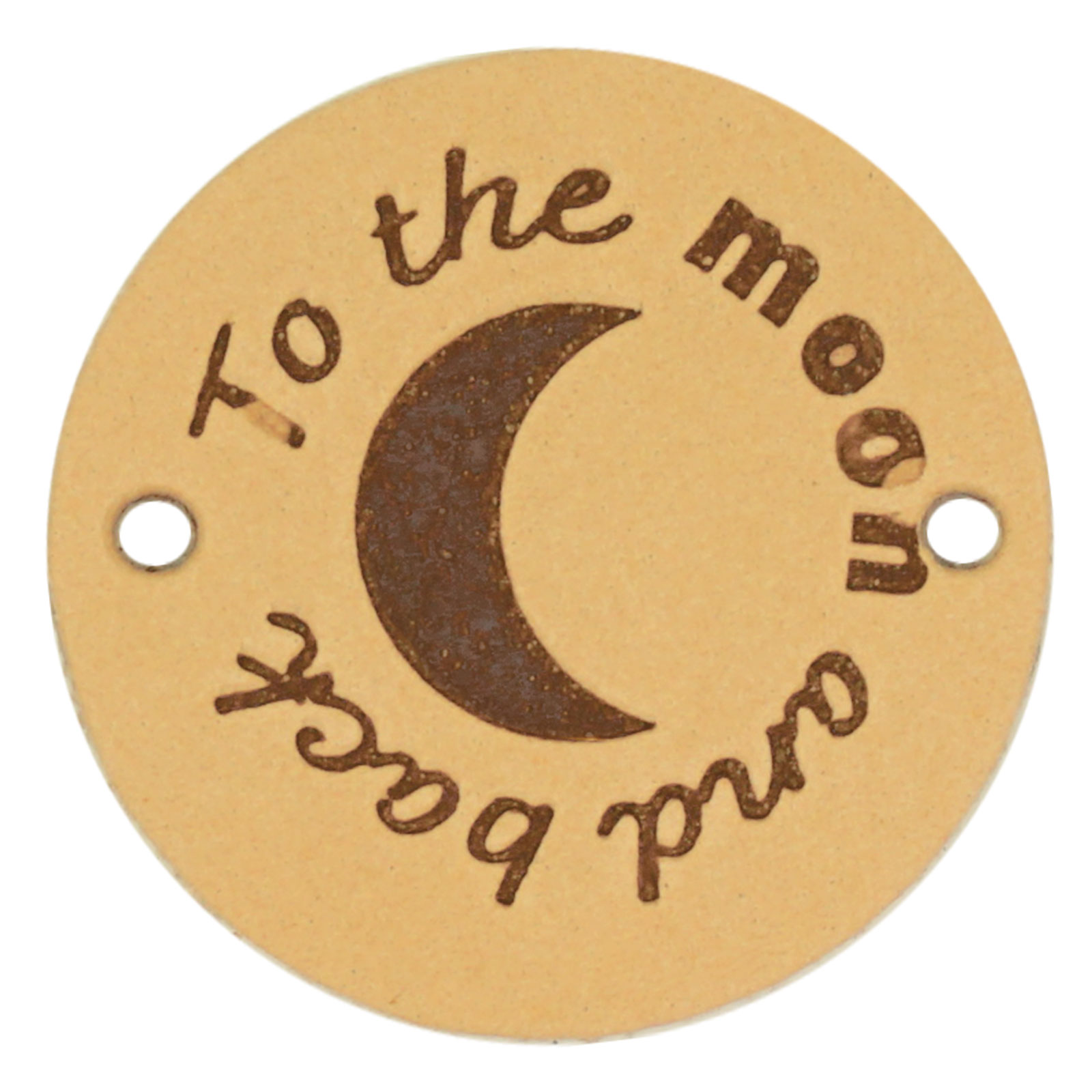 Durable "To the moon and back" Lederlabel rund / Ø ca. 3,5cm / 2-St.-Packung