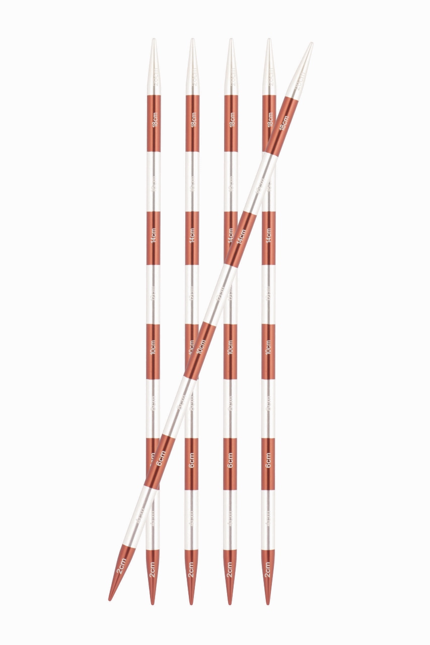 Knit Pro Smartstix Nadelspiel Länge 20cm, Farbe sienna, in verschiedenen Stärken