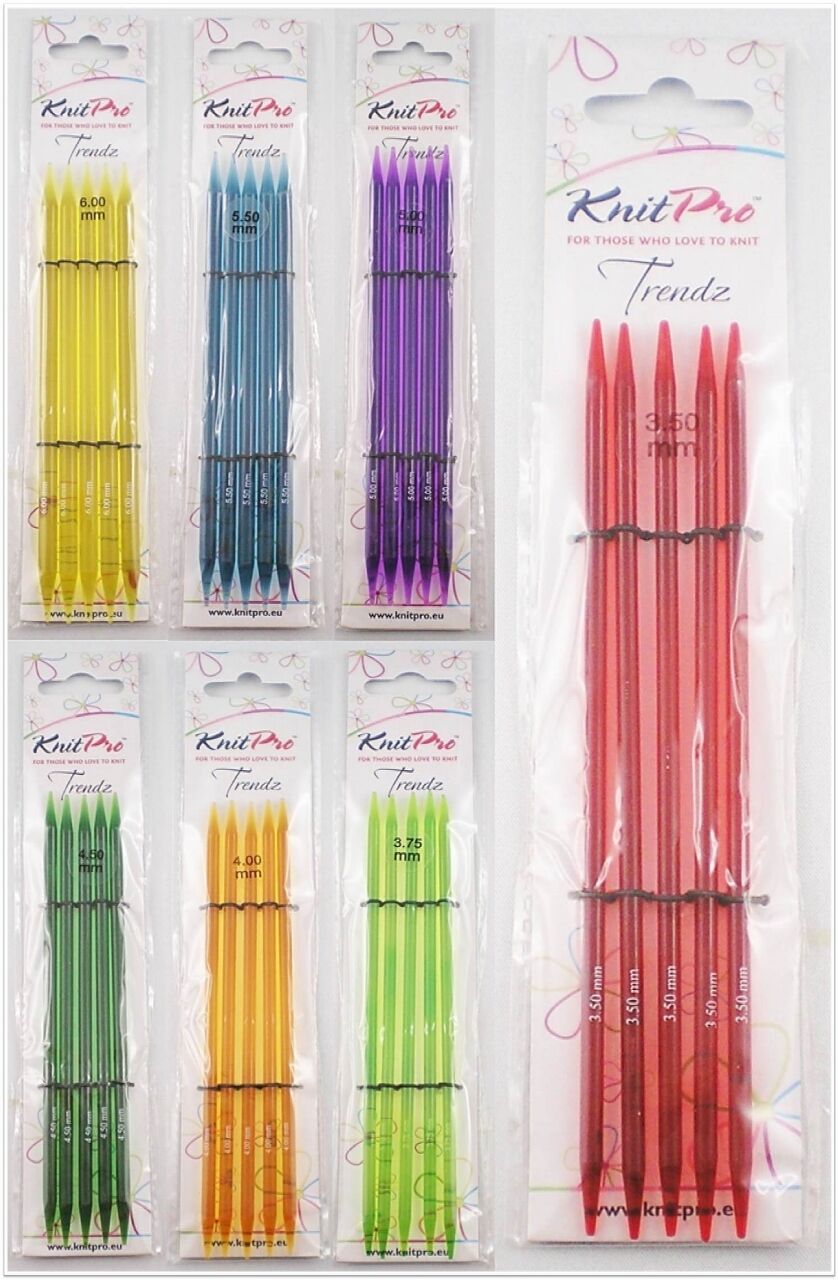 Knit Pro Trendz Nadelspiel 15cm lang aus Acryl in verschiedenen Farben & Stärken