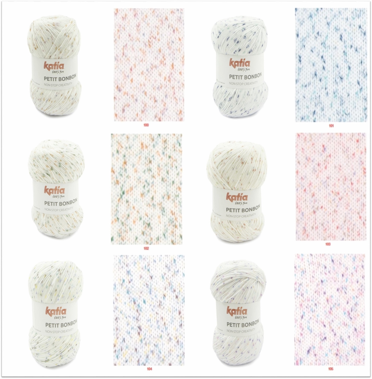 200g Katia Petit Bonbon, 200g Babywolle