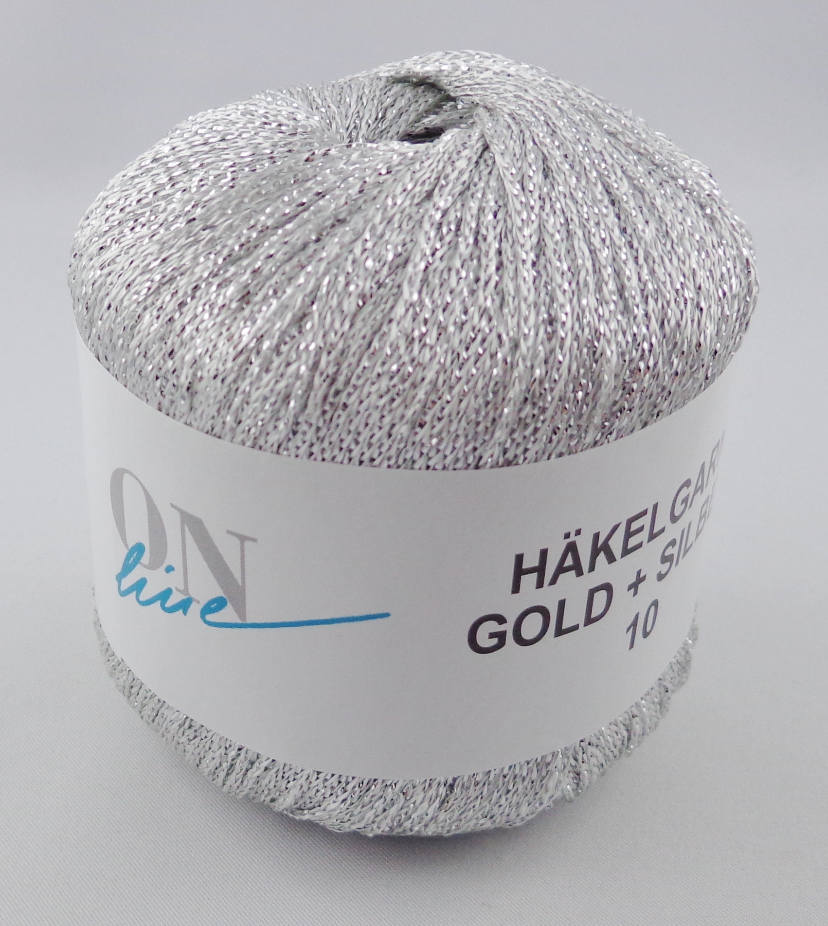 ONline Häkelgarn Gold + Silber 10, 25g Glitzergarn