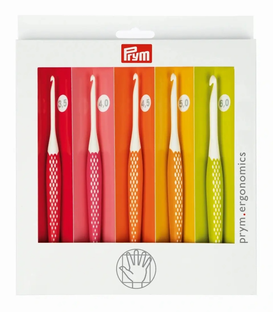 Prym Ergonomics Wollhäkelnadel-Set Stärke 3,5 - 6,0