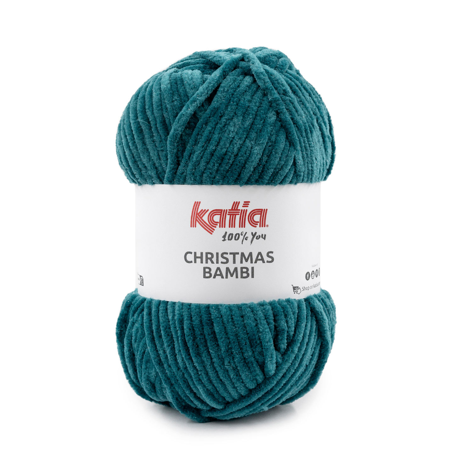 Katia Christmas Bambi, 100g Chenillegarn mit Glitzer-Effekt