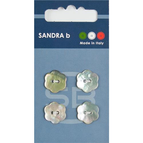 Sandra Perlmuttknöpfe  Card 027 Ø 15mm 4 St. pro Karte Blumen