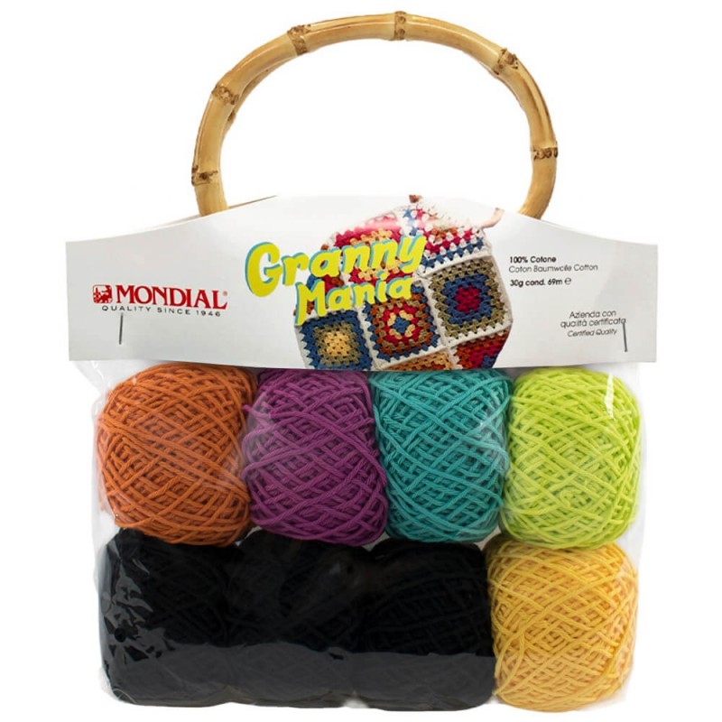 Mondial Granny Mania, 8 x 30g Garn zum Häkeln