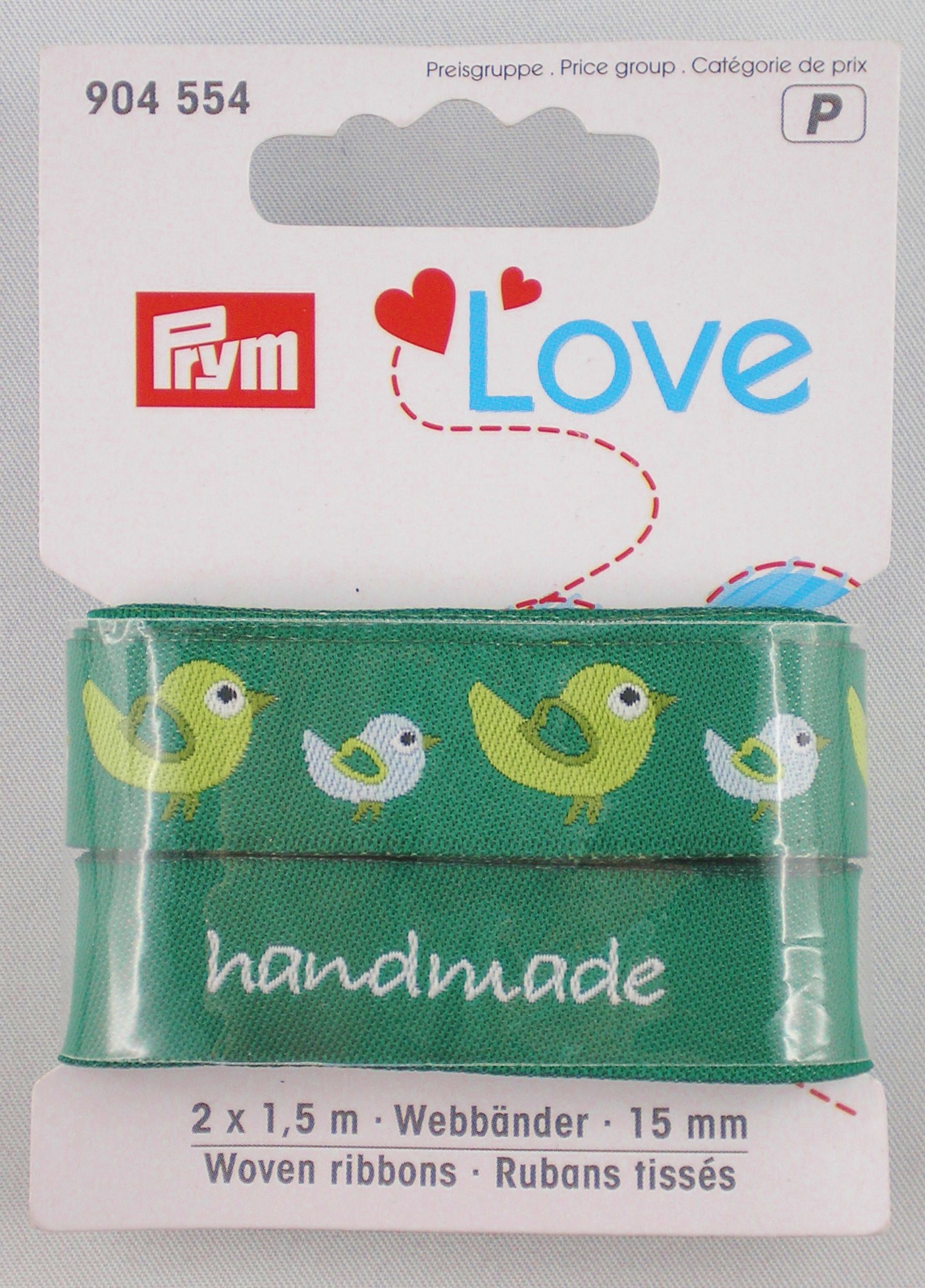 Prym Love Webbänder Vogel/grün-sortiert