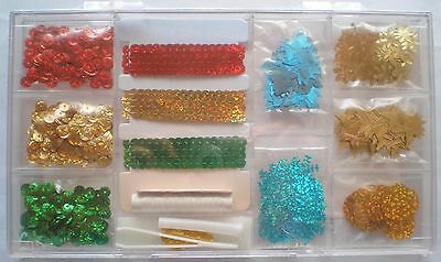 Bastelset Pailletten: verschiedene Pailletten Farben, Formen, Pailletten-Ketten
