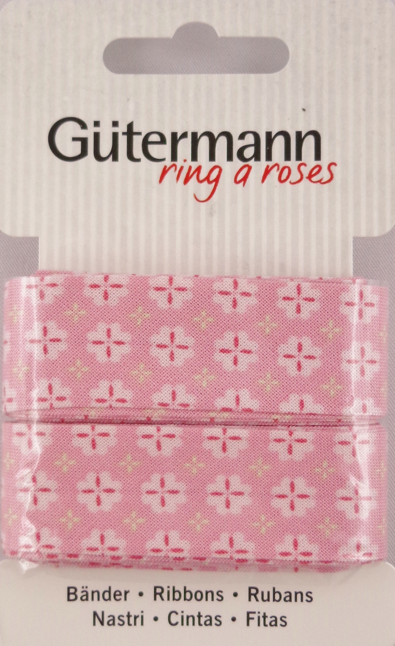 Bänder rosa mit weißen Blümchen 650285 Col.660