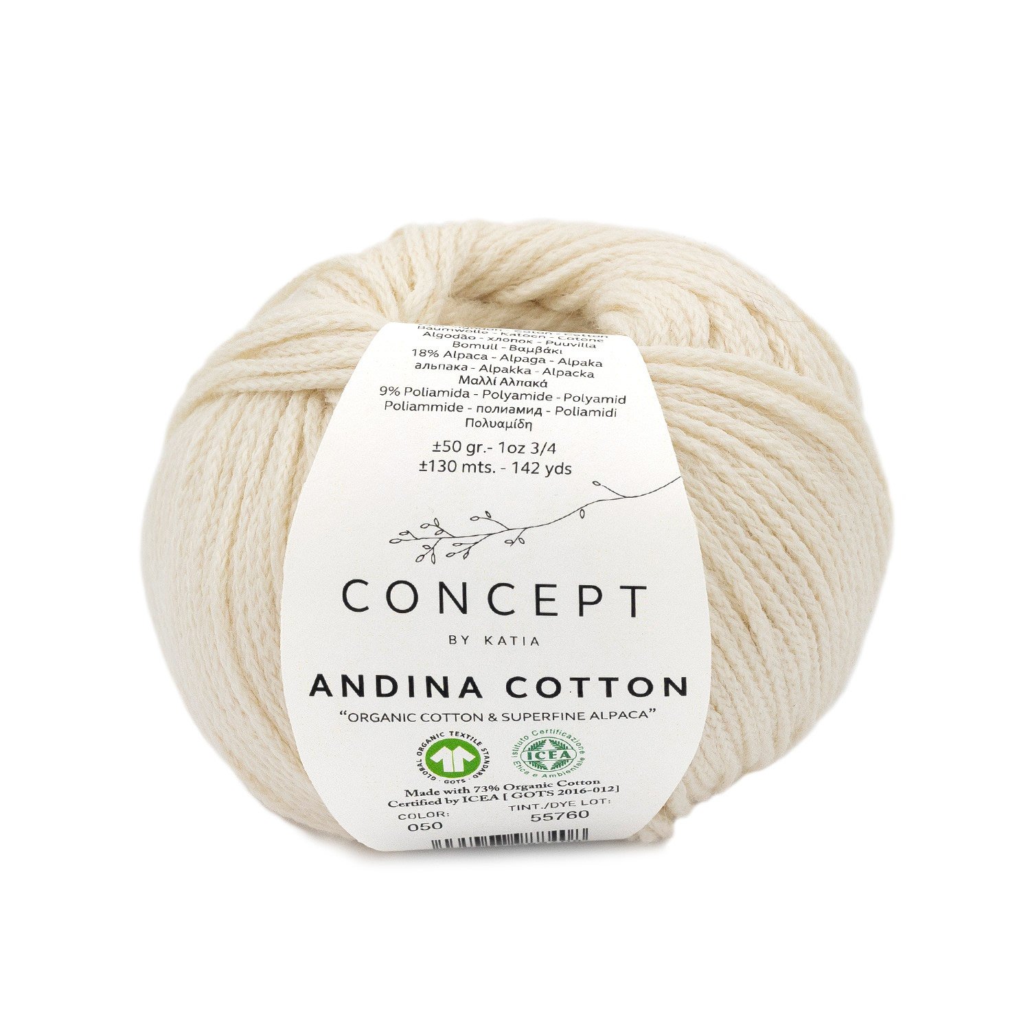 Katia Concept Andina Cotton, 50g Kettengarn mit Farbeffekten