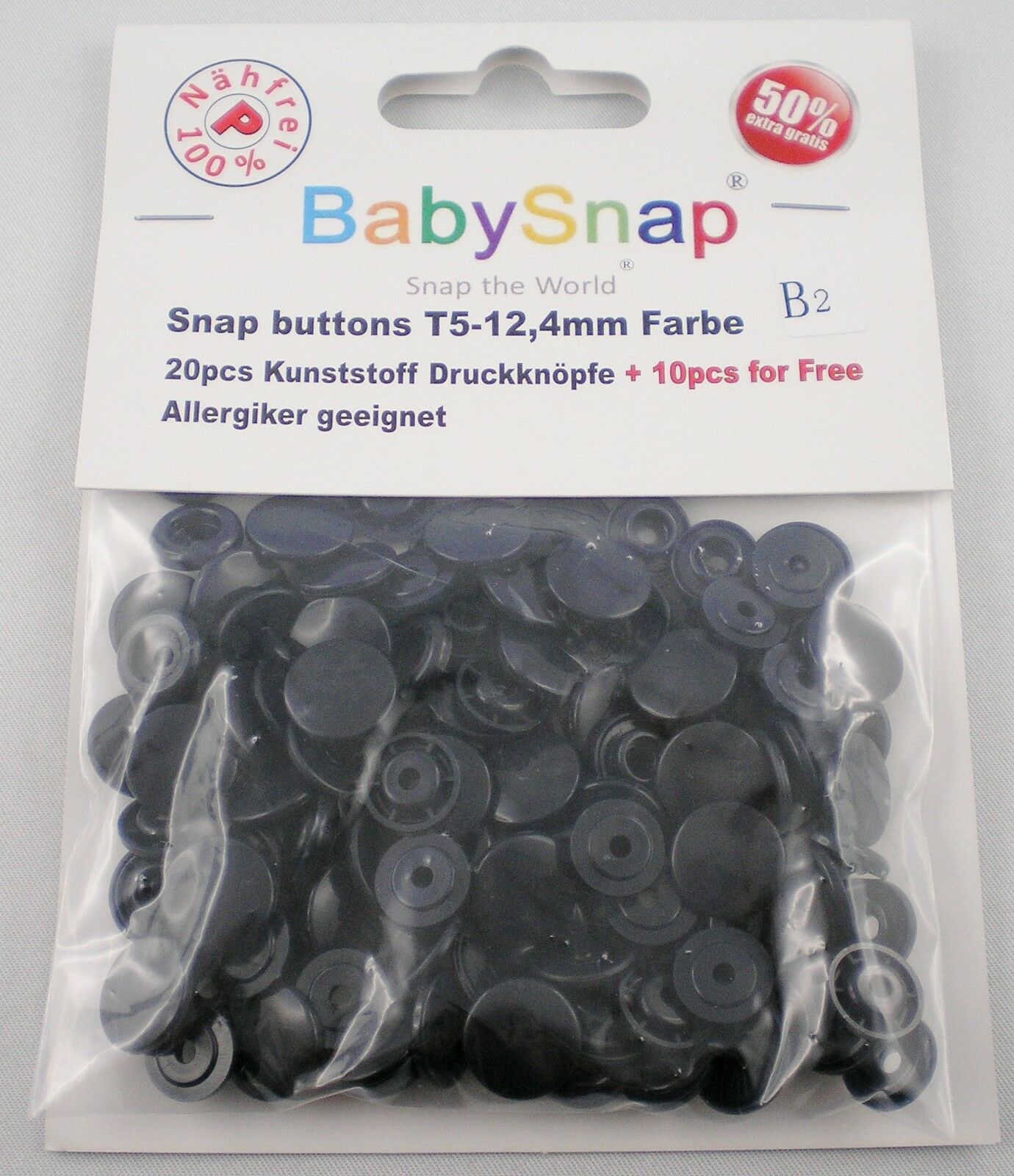 Teil 1: Baby Snaps Rund glänzend Nähfrei-Druckknöpfe Auswahl 20-Stück-Packung
