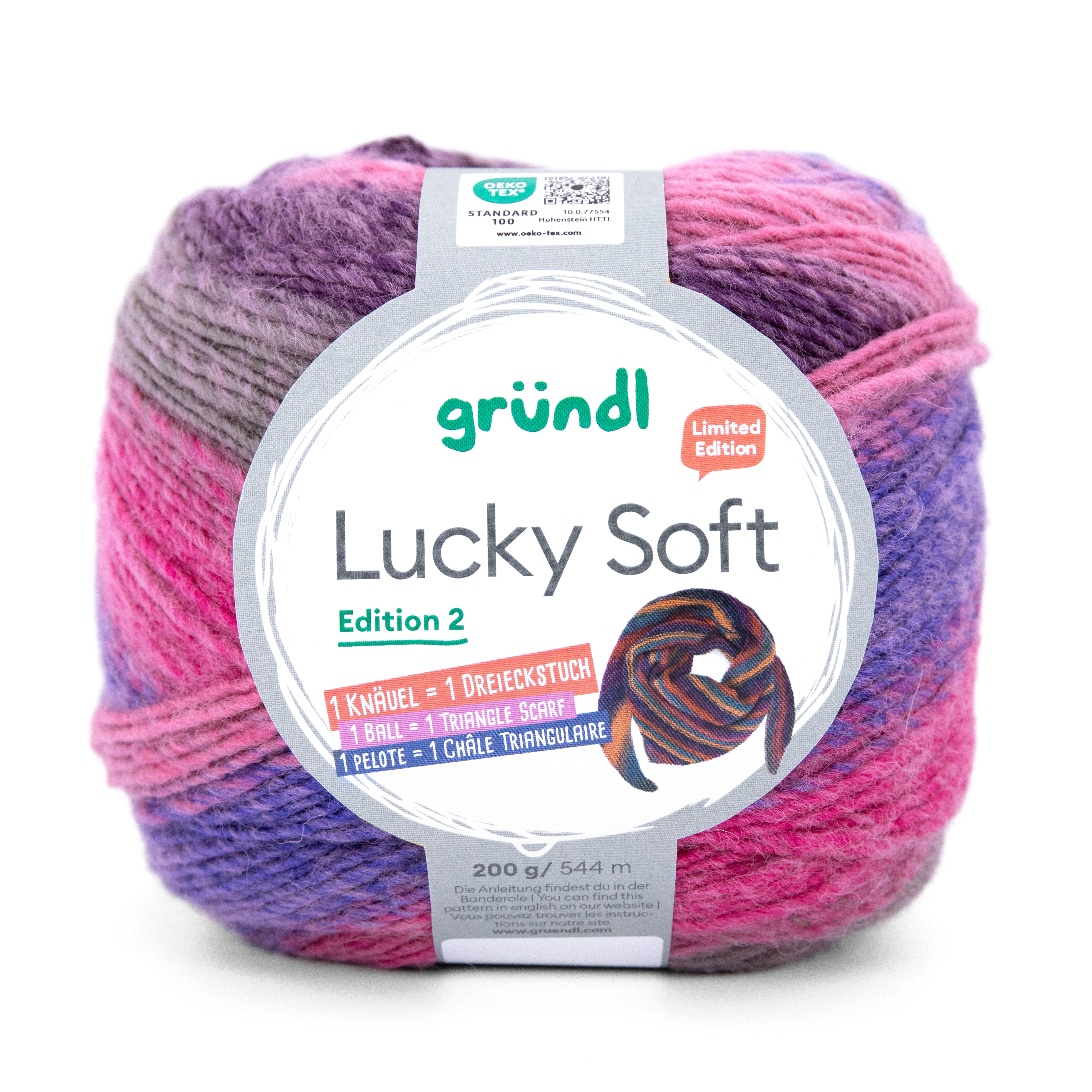 Gründl Lucky Soft - Edition 2, 200g Bobbelwolle mit Farbverlauf