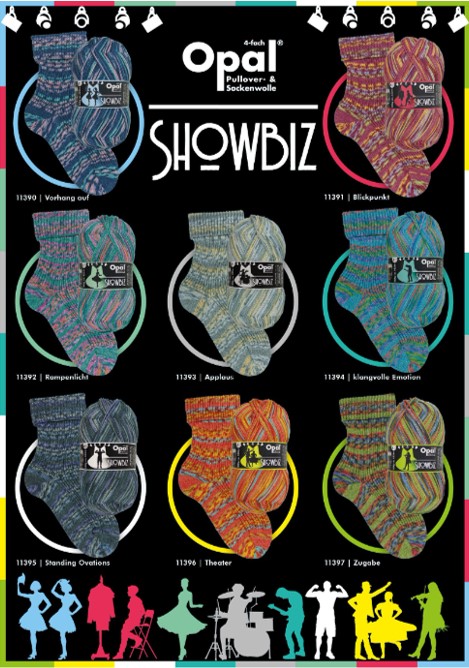 100g Opal Showbiz 4-fach, 100g Sockenwolle
