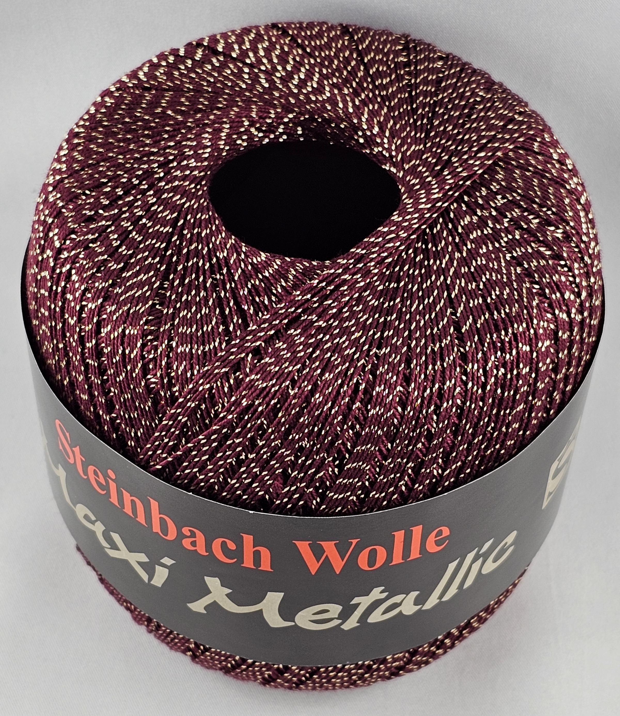 Steinbach Wolle Maxi Metallic, 100g Filethäkelgarn mit Glitzer