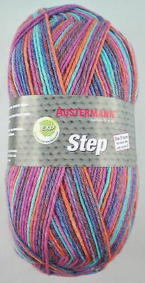 Austermann Step Flower Rainbow Colours, 100g Sockenwolle 4-fach