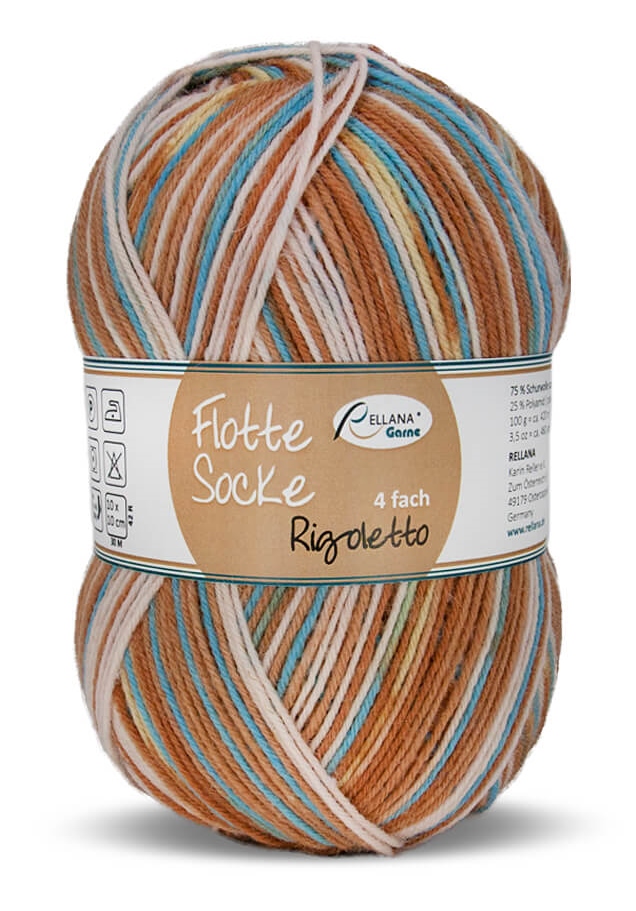 100g Rellana Flotte Socke Rigoletto, 100g Sockenwolle 4-fach