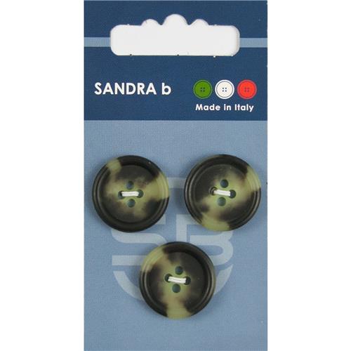 Sandra Melange-Blazer-Knöpfe Card 071 Ø 20mm 3 St. pro Karte moosgrün-color
