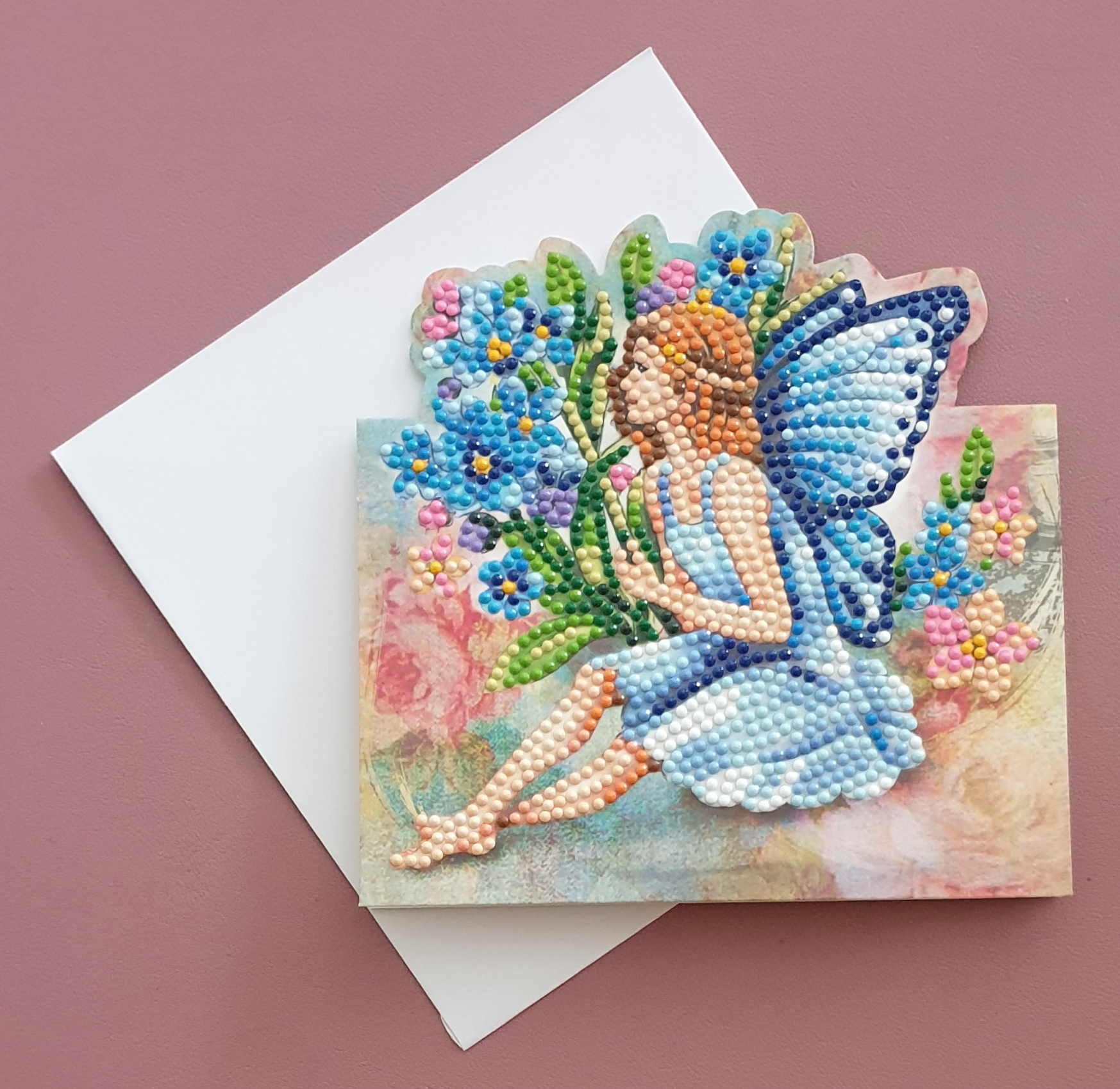 Diamond Painting Aufstell-Karte (fertig) Elfe, handmade