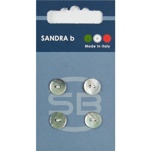 Sandra Perlmuttknöpfe Card 030 Ø 10mm 4 St. pro Karte weiß