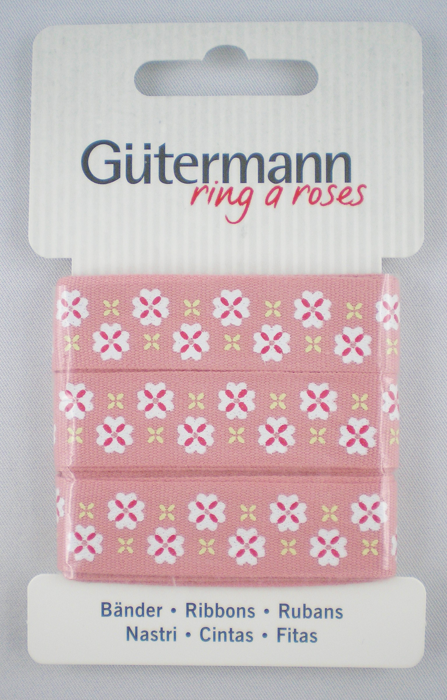 Bänder rosa mit Blümchen 650358 Col.660