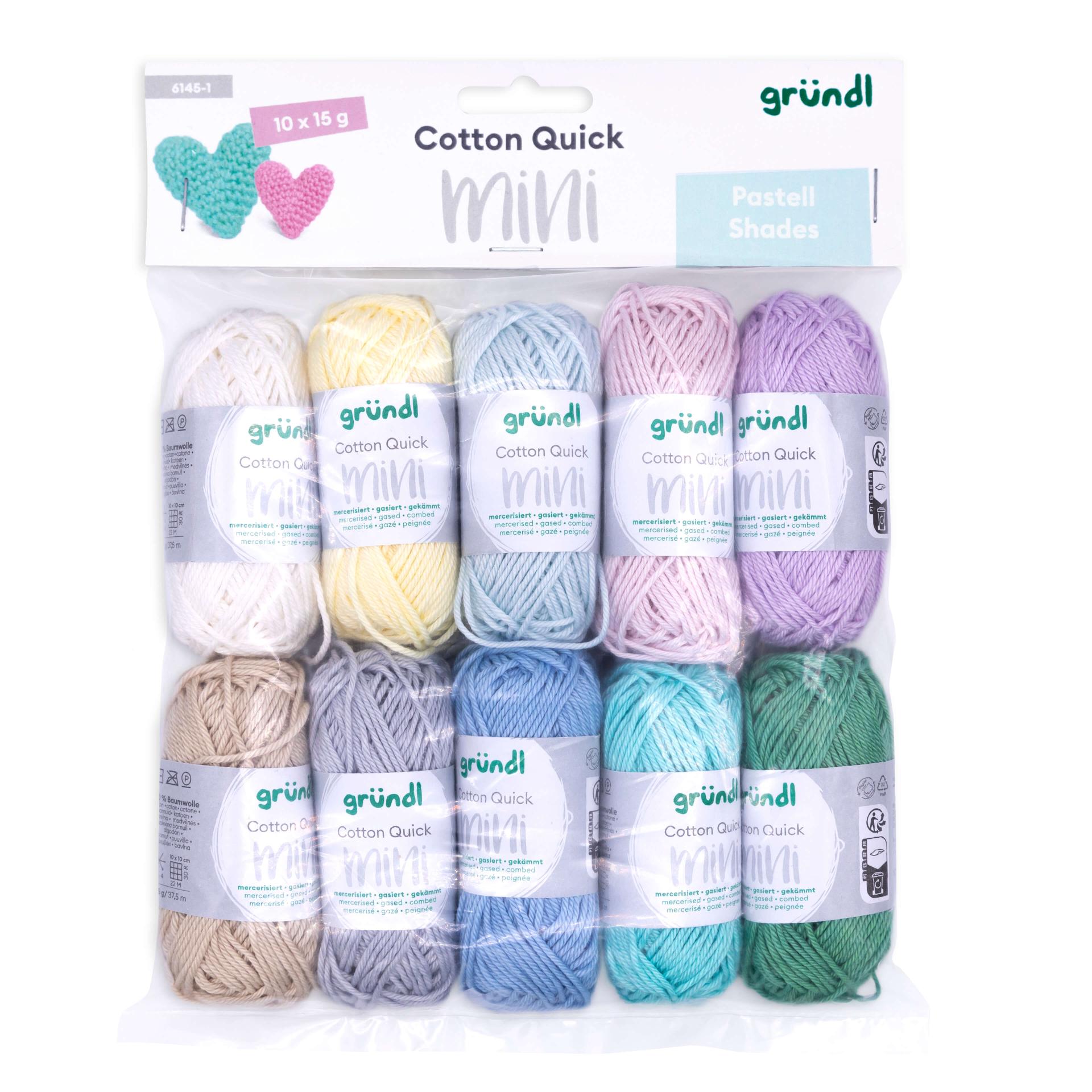 Gründl Cotton Quick Mini Shades, 10 x 15g-Baumwollgarn-Packungen