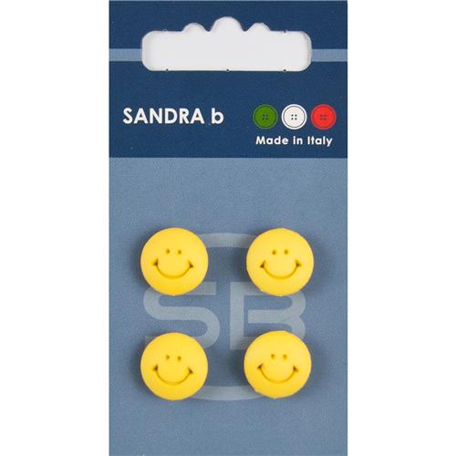 Sandra Kinderknöpfe Steppstich Card 136 Ø 13mm 4 St. pro Karte Smiley