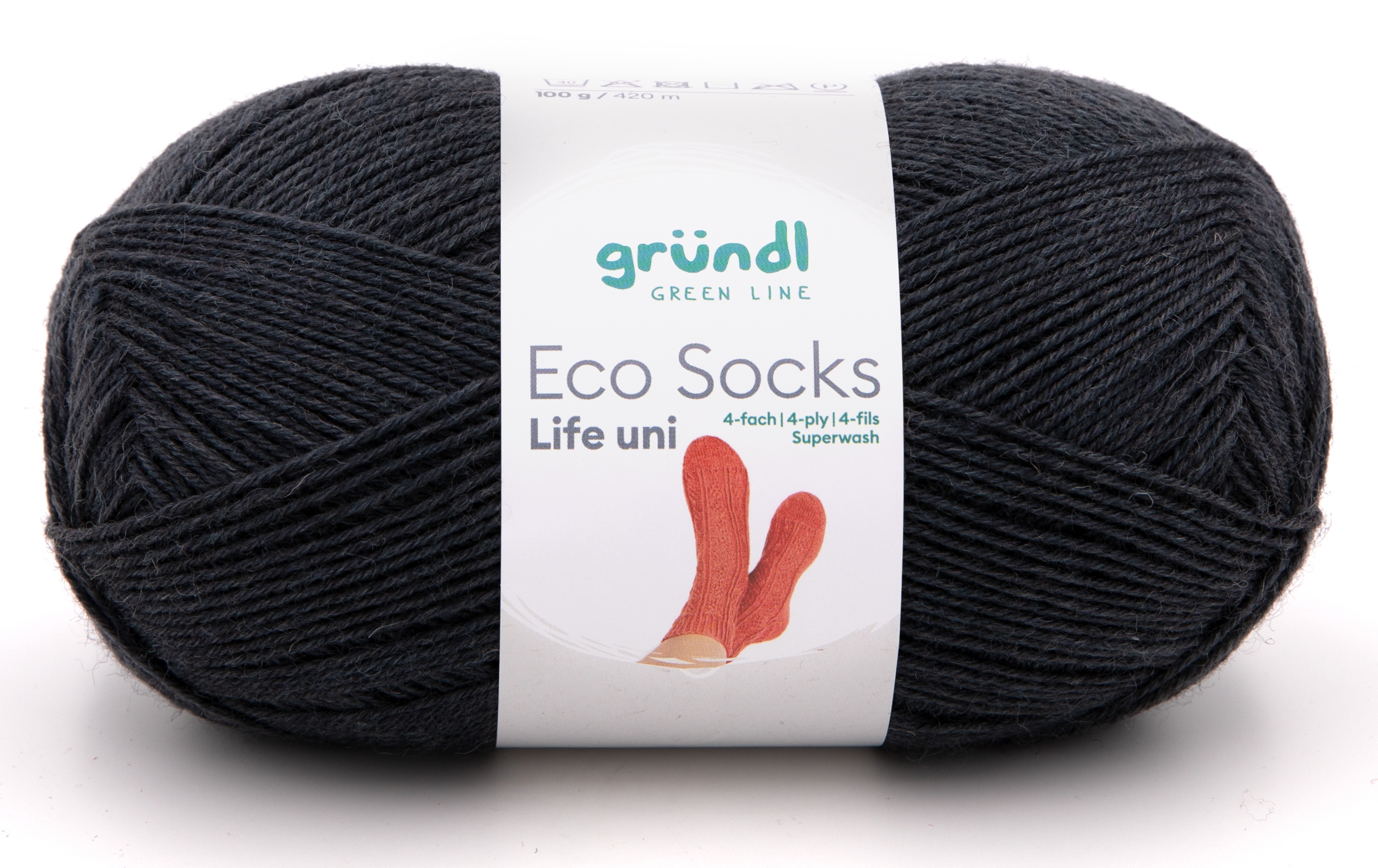 Gründl Eco Socks Life Uni, 100g Sockenwolle 4-fach
