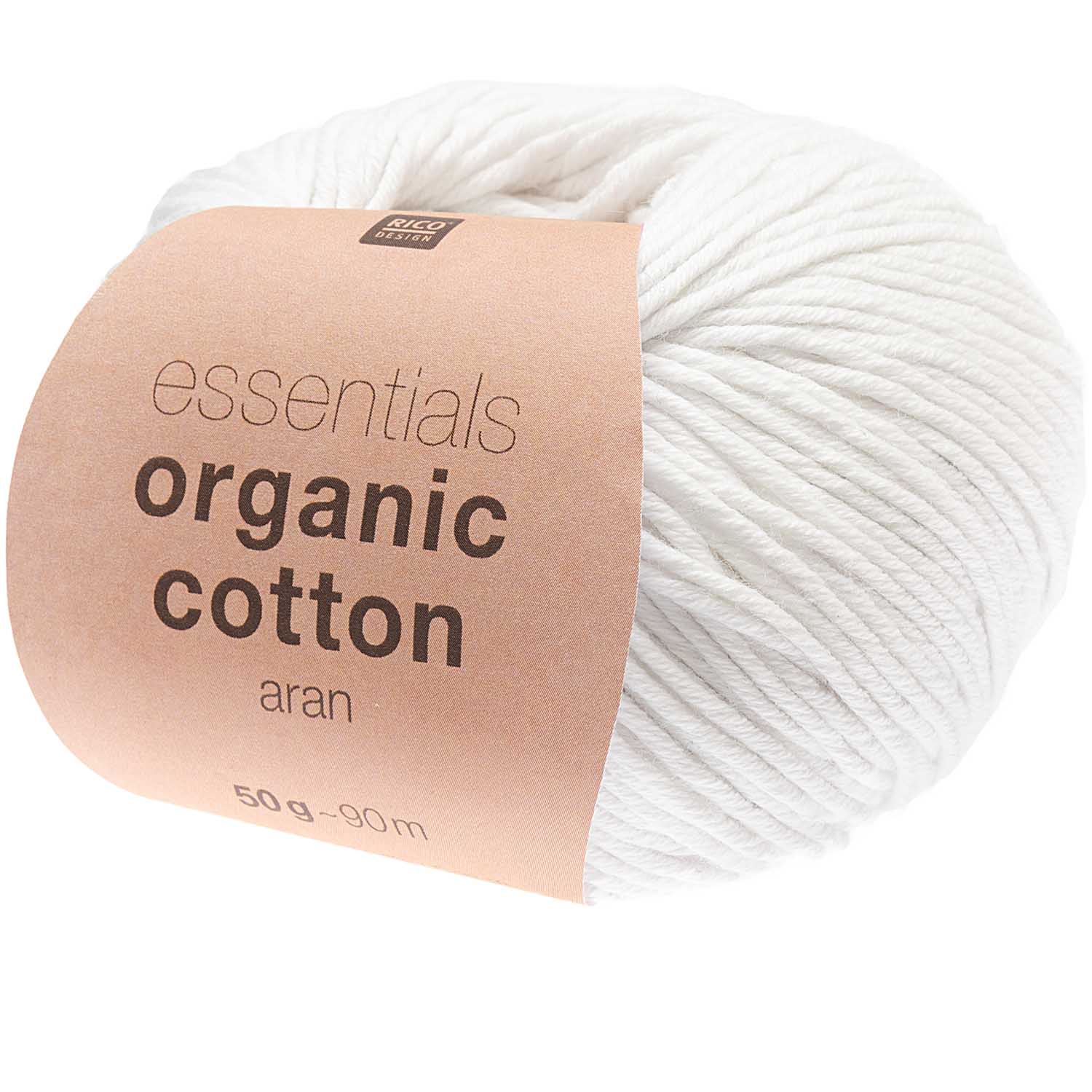Rico Design Essentials Organic Cotton Aran, 50g Baumwollgarn (Green Line)