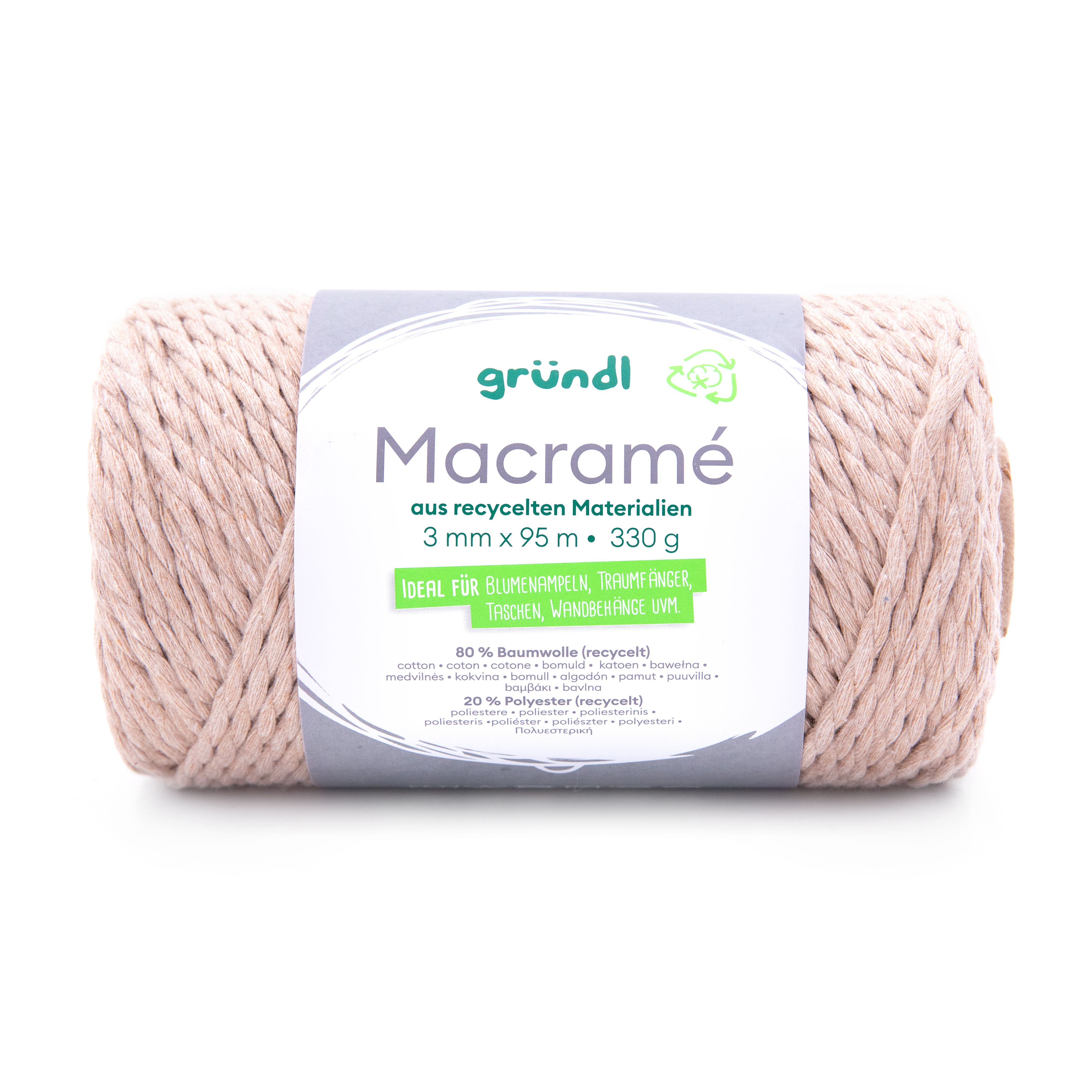 Gründl Macramé, 3mm x 95m, 330g-Kone