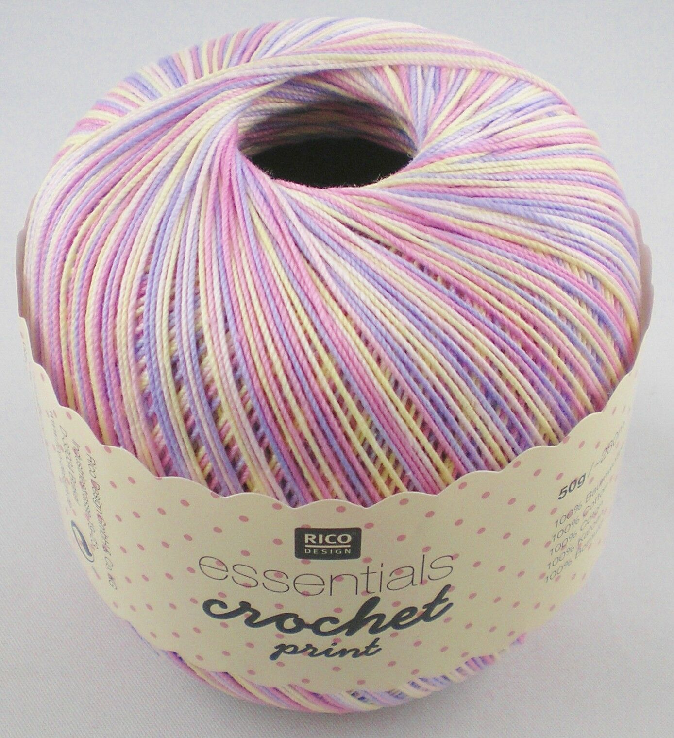 Rico Design Essentials Crochet Print, 50g Filethäkelgarn