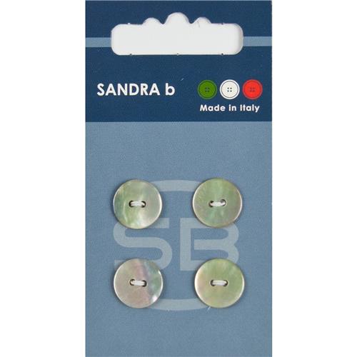 Sandra Perlmuttknöpfe Card 031 Ø 13mm 4 St. pro Karte weiß