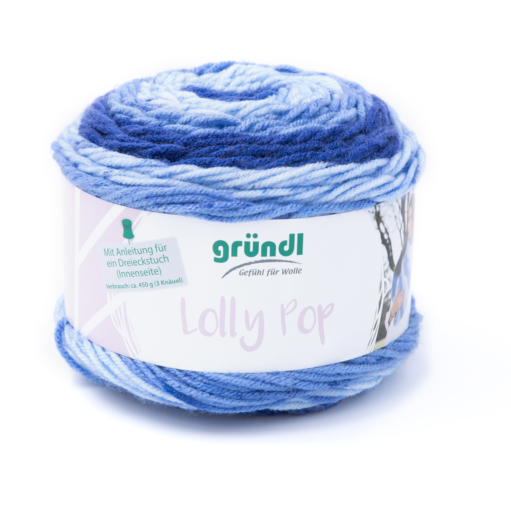 Gründl Lolly Pop, 150g Cake Bobbelwolle mit Farbverlauf